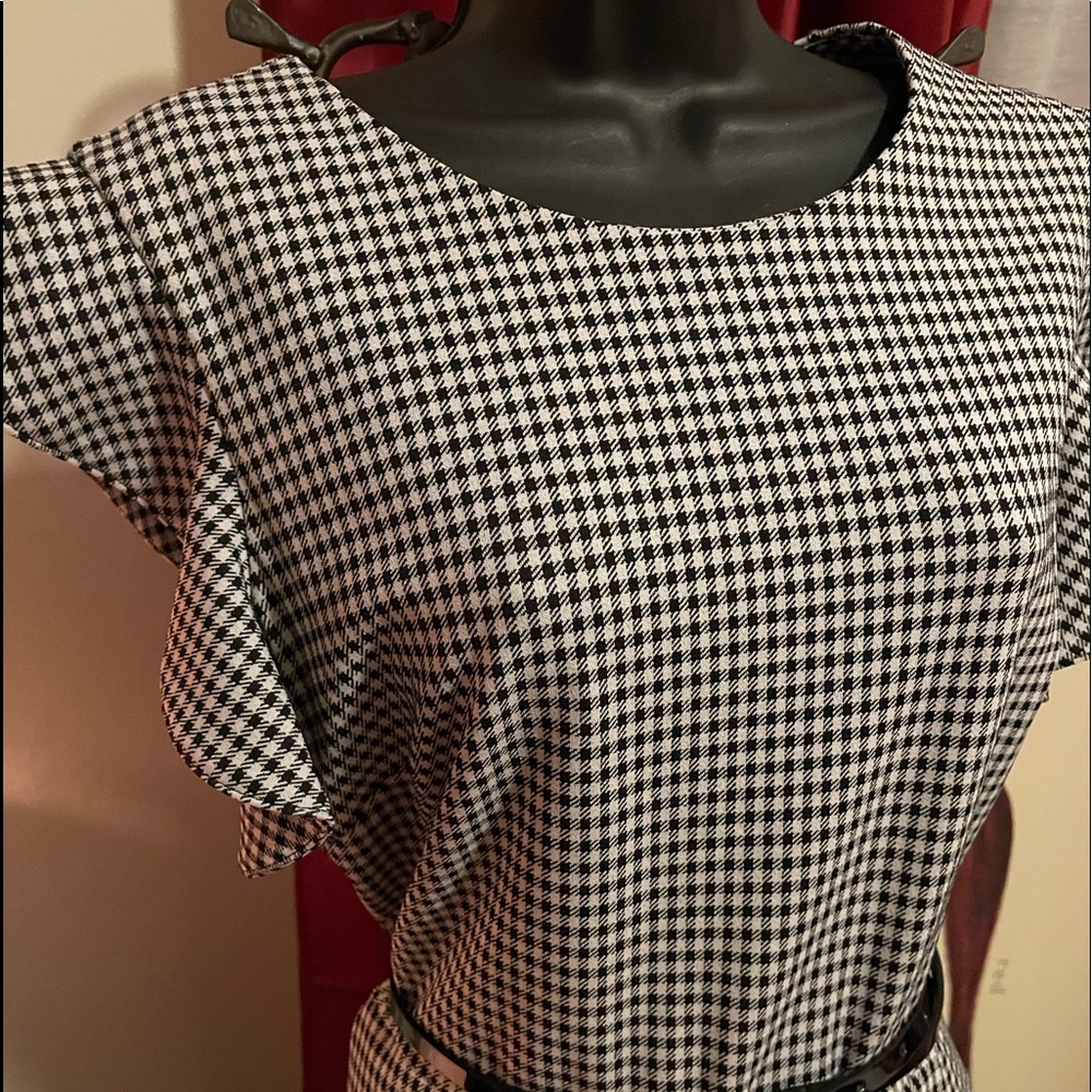 Calvin Klein Black and White Checked Jumpsuit SZ 14